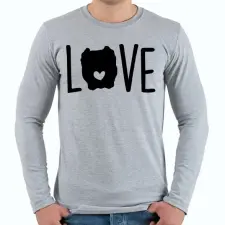 PRINTFASHION Pitbull love - Férfi hosszú ujjú póló - Sport szürke férfi póló