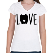 PRINTFASHION Pitbull love - Női V-nyakú póló - Fehér női póló