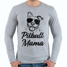 PRINTFASHION Pitbull mama - Férfi hosszú ujjú póló - Sport szürke férfi póló