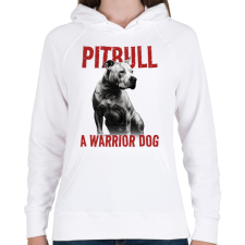 PRINTFASHION Pitbull - Női kapucnis pulóver - Fehér női pulóver, kardigán