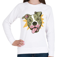 PRINTFASHION Pitbull - Női pulóver - Fehér női pulóver, kardigán