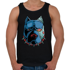 PRINTFASHION Pitbull robot - Férfi atléta - Fekete atléta, trikó