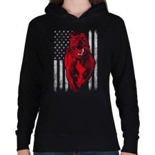 PRINTFASHION Pitbull zászló - Női kapucnis pulóver - Fekete női pulóver, kardigán