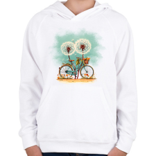 PRINTFASHION Pittypang biciklis - Gyerek kapucnis pulóver - Fehér gyerek pulóver, kardigán