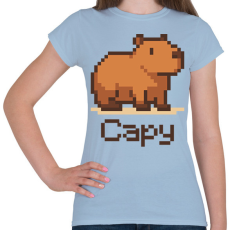 PRINTFASHION Pixel capy - Női póló - Világoskék