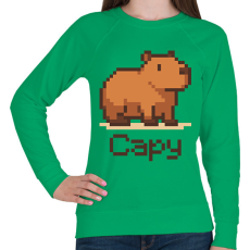 PRINTFASHION Pixel capy - Női pulóver - Zöld