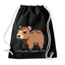 PRINTFASHION pixel capybara - Sportzsák, Tornazsák - Fekete tornazsák