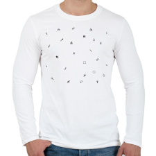 PRINTFASHION Pixel - Férfi hosszú ujjú póló - Fehér férfi póló