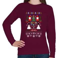 PRINTFASHION Pixel Karácsony - Női pulóver - Bordó