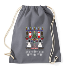 PRINTFASHION Pixel Karácsony - Sportzsák, Tornazsák - Grafitszürke tornazsák