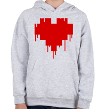 PRINTFASHION Pixel love - Gyerek kapucnis pulóver - Sport szürke gyerek pulóver, kardigán