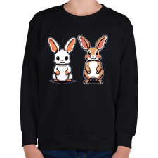 PRINTFASHION pixel nyuszik - Gyerek pulóver - Fekete gyerek pulóver, kardigán