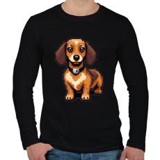 PRINTFASHION pixel tacskó #2 - Férfi hosszú ujjú póló - Fekete