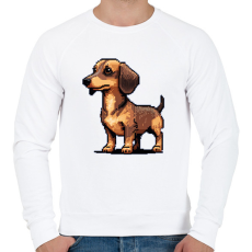 PRINTFASHION pixel tacskó - Férfi pulóver - Fehér