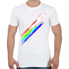 PRINTFASHION Pixel unicorn - Férfi póló - Fehér férfi póló