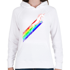 PRINTFASHION Pixel unicorn - Női kapucnis pulóver - Fehér női pulóver, kardigán