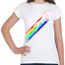 PRINTFASHION Pixel unicorn - Női póló - Fehér női póló