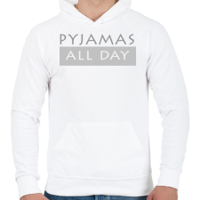 PRINTFASHION Pizsi egész nap! - Férfi kapucnis pulóver - Fehér férfi pulóver, kardigán