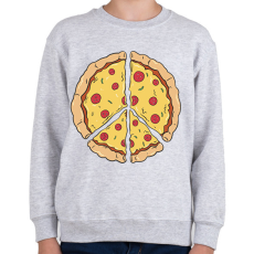 PRINTFASHION Pizza béke - Gyerek pulóver - Sport szürke