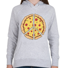 PRINTFASHION Pizza béke - Női kapucnis pulóver - Sport szürke