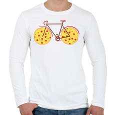 PRINTFASHION Pizza bicikli - Férfi hosszú ujjú póló - Fehér