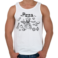 PRINTFASHION pizza chef - Férfi atléta - Fehér