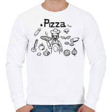 PRINTFASHION pizza chef - Férfi pulóver - Fehér