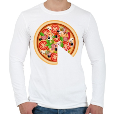 PRINTFASHION pizza dad - Férfi hosszú ujjú póló - Fehér