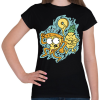 PRINTFASHION Pizza és az ananász - Női póló - Fekete