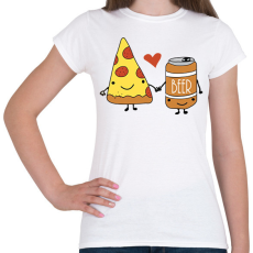 PRINTFASHION Pizza és sör - Női póló - Fehér