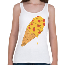 PRINTFASHION Pizza fagyi - Női atléta - Fehér női trikó