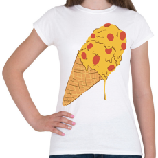 PRINTFASHION Pizza fagyi - Női póló - Fehér