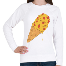PRINTFASHION Pizza fagyi - Női pulóver - Fehér