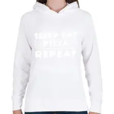 PRINTFASHION Pizza fanatikus - Női kapucnis pulóver - Fehér női pulóver, kardigán