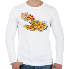 PRINTFASHION Pizza - Férfi hosszú ujjú póló - Fehér
