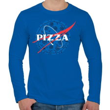 PRINTFASHION Pizza - Férfi hosszú ujjú póló - Királykék férfi póló
