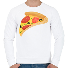 PRINTFASHION Pizza  - Férfi pulóver - Fehér