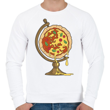 PRINTFASHION Pizza földgömb - Férfi pulóver - Fehér férfi pulóver, kardigán