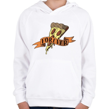 PRINTFASHION Pizza Forever - Gyerek kapucnis pulóver - Fehér gyerek pulóver, kardigán