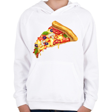 PRINTFASHION Pizza  - Gyerek kapucnis pulóver - Fehér