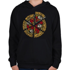 PRINTFASHION Pizza - Gyerek kapucnis pulóver - Fekete gyerek pulóver, kardigán