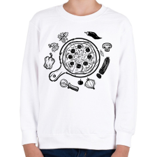 PRINTFASHION pizza - Gyerek pulóver - Fehér gyerek pulóver, kardigán