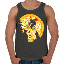 PRINTFASHION Pizza hold - Férfi atléta - Sötétszürke atléta, trikó