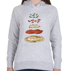 PRINTFASHION Pizza hozzávalók - Női kapucnis pulóver - Sport szürke