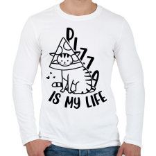 PRINTFASHION Pizza is my life - Férfi hosszú ujjú póló - Fehér férfi póló