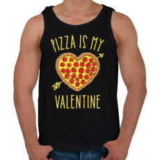 PRINTFASHION Pizza is my valentine - Férfi atléta - Fekete