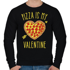PRINTFASHION Pizza is my valentine - Férfi pulóver - Fekete férfi pulóver, kardigán