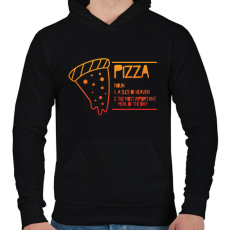 PRINTFASHION Pizza jelentése - Férfi kapucnis pulóver - Fekete
