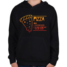 PRINTFASHION Pizza jelentése - Gyerek kapucnis pulóver - Fekete gyerek pulóver, kardigán