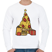 PRINTFASHION Pizza karácsonyfa - Férfi pulóver - Fehér férfi pulóver, kardigán